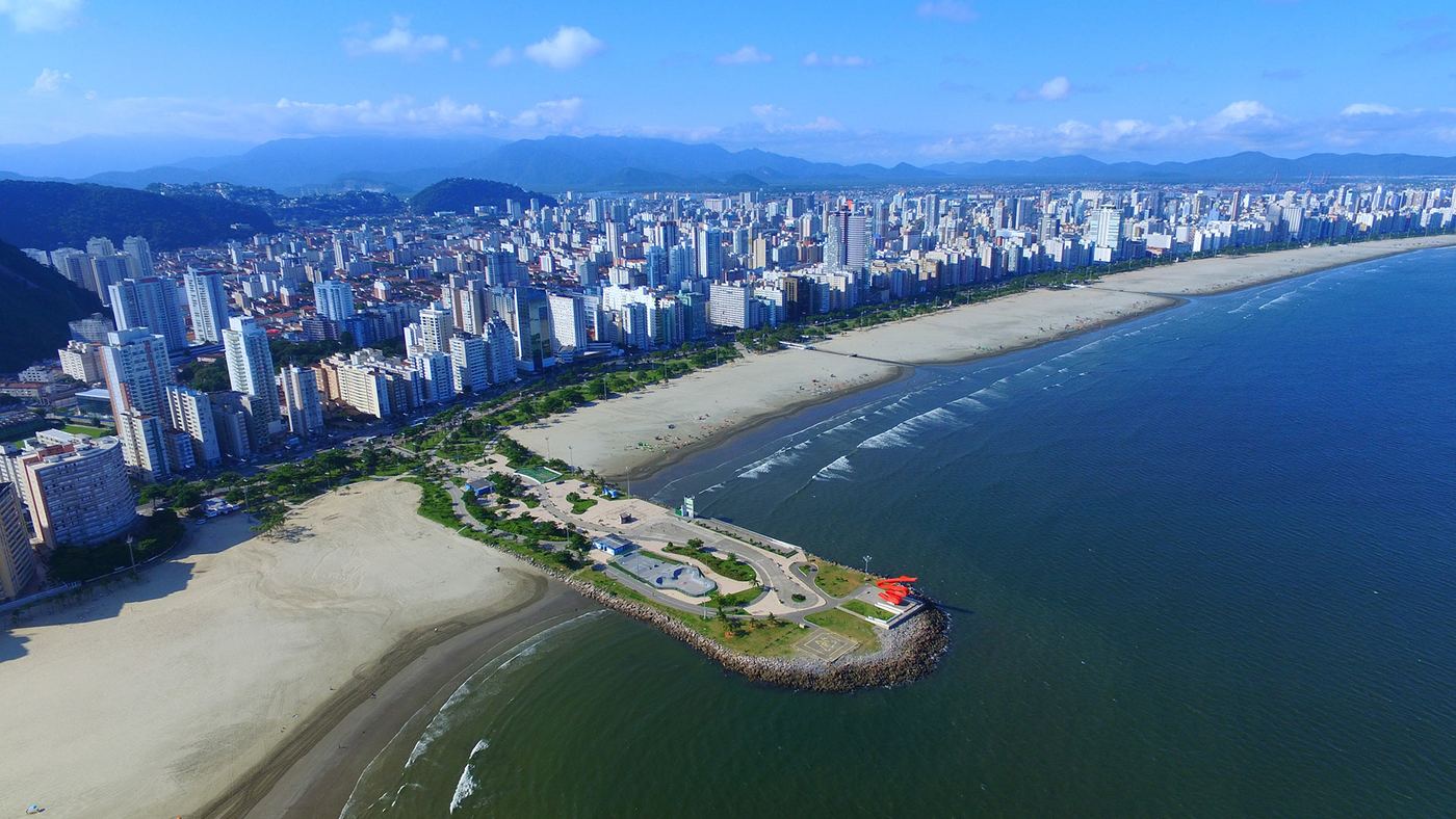 Vista aérea da praia de Santos